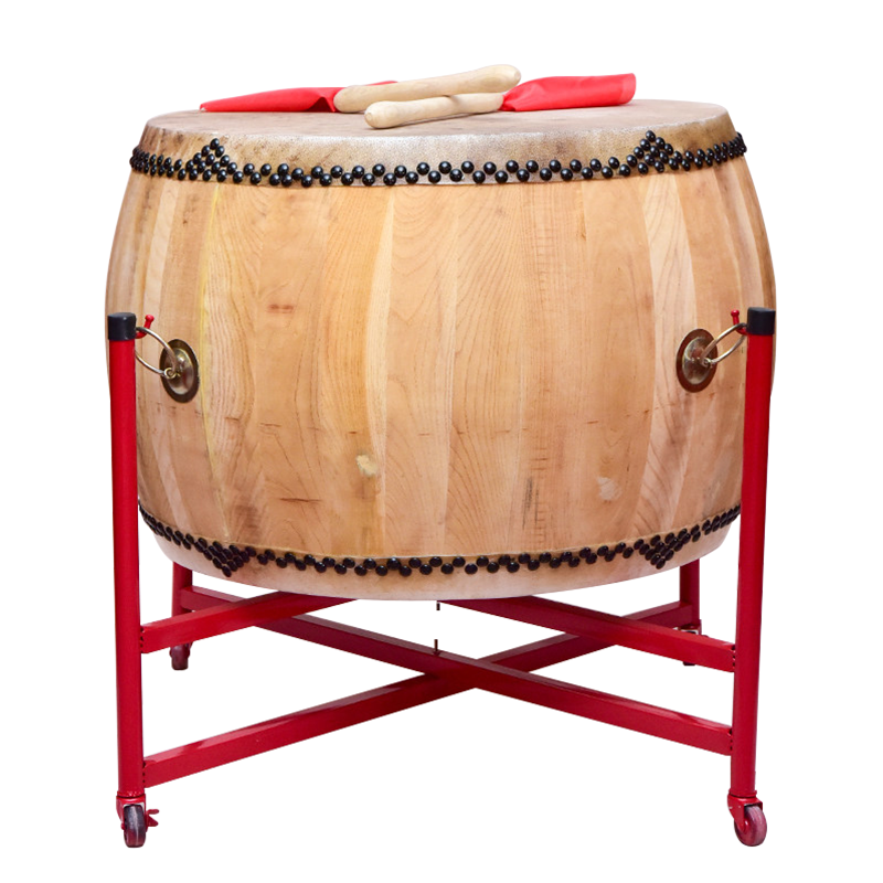 豪利特1米黄牛皮椿木鼓战鼓带鼓架