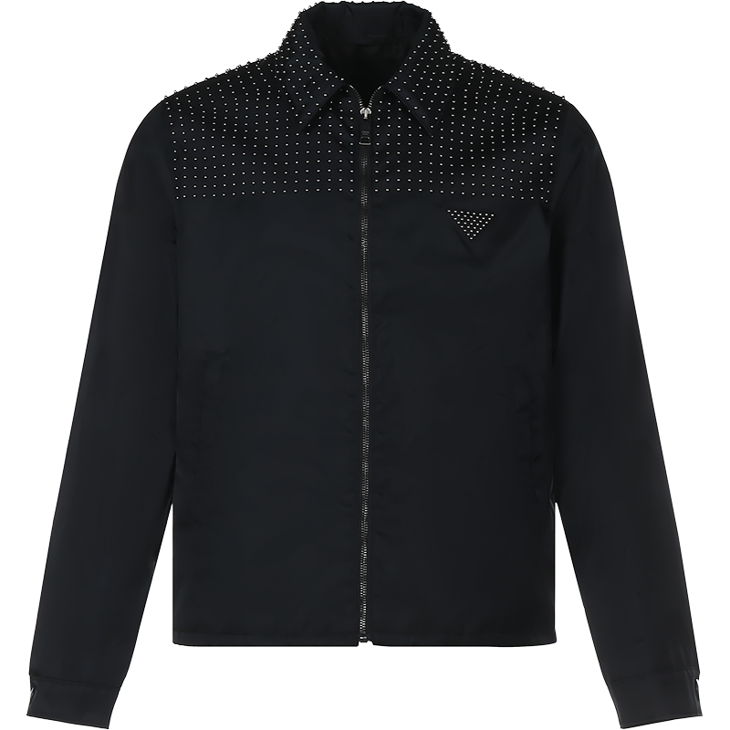 普拉达 PRADA 男士再生锦纶Re-Nylon铆钉装饰夹克上衣外套SGB987 1WQ8