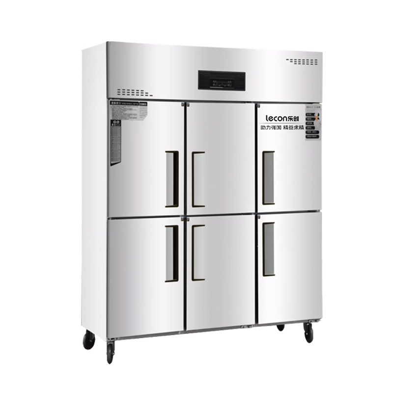 乐创(lecon)商用六门冰柜 立式厨房保鲜柜 直冷 L-JG-LZ06