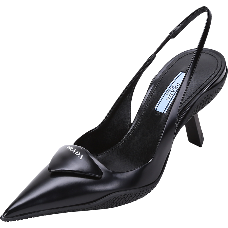 Prada普拉达 女士皮革尖头高跟凉鞋 1I565M 055