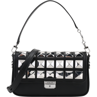迈克·科尔斯 MICHAEL KORS MK 皮革铆钉装饰手提单肩斜挎包腋下包小号30H1S2BL0L