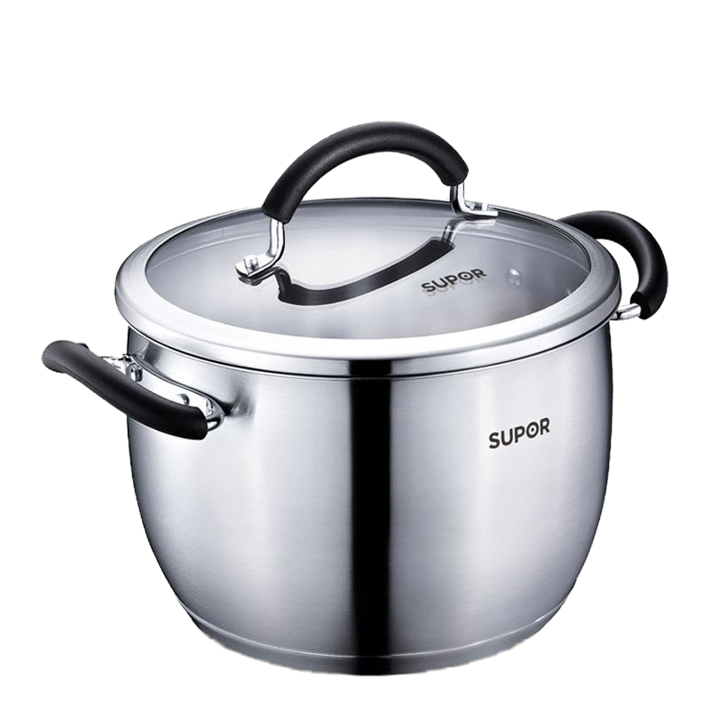 苏泊尔(SUPOR) 汤锅 ST20A1 亮彩304不锈钢汤锅燃气灶电磁炉适用 复底多用炖锅煮锅 直径20CM