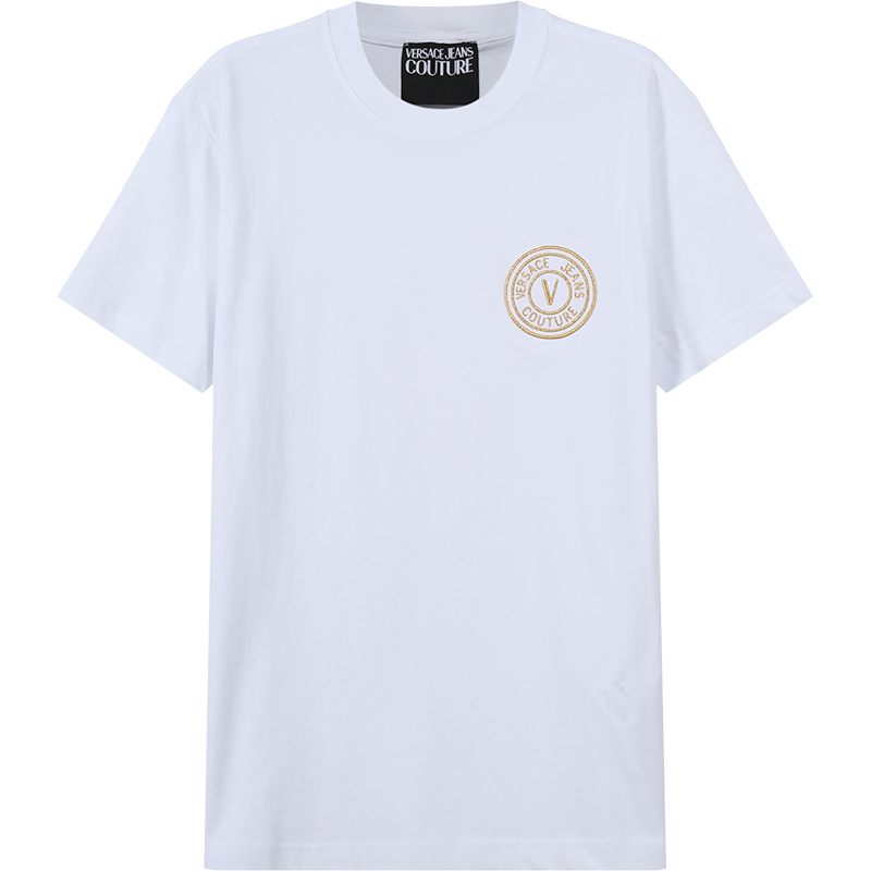范思哲 VERSACE JEANS COUTURE 男士棉质圆领短袖T恤72GAHT04 CJ00T