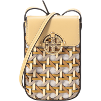托里·伯奇 TORY BURCH 奢侈品 TB女包 MILLER系列皮革/织物编织单肩斜挎包手机包86378