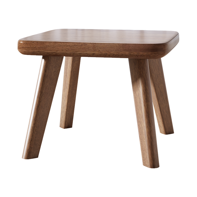 梵宜胡桃木小板凳实木客厅换鞋凳北欧网红简约木头矮凳小木凳方凳小朋友凳子