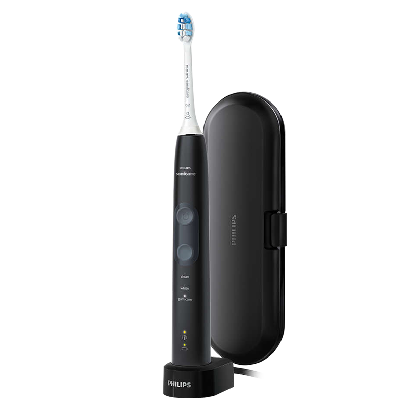飞利浦(PHILIPS) 电动牙刷 充电式成人声波震动牙刷家用 健康护龈温和清洁 HX6850/60 3种模式+力度感应