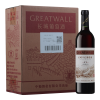 长城(GreatWall) 二星蛇龙珠干红 750ml*6瓶 红酒 中粮长城葡萄酒 整箱装 星级