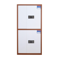 洛港 保密柜 电子密码锁 带抽屉 咖白色 通双节 密码锁文件柜 财务档案柜 双锁 保管箱 办公室/台