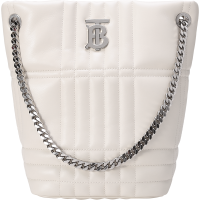 博柏利 BURBERRY 女款羊皮TB专属标识绗缝Lola萝纳包手提单肩包链条包水桶包小号 80462541