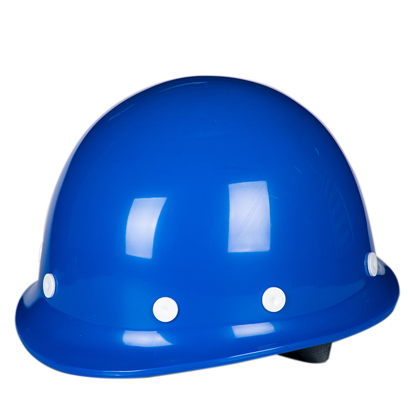 谐晟 高强度安全帽工地国标玻璃钢加厚头盔施工建筑工程电力领导定制 蓝色不透气 1个(10个起订)
