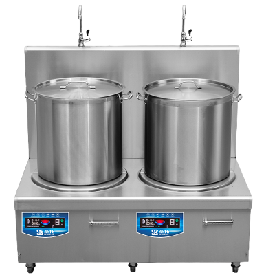 圣托(Shentop)双头电矮汤炉15KW*2 学校食堂煲粥炉 双头电磁煲汤炉 DCC02