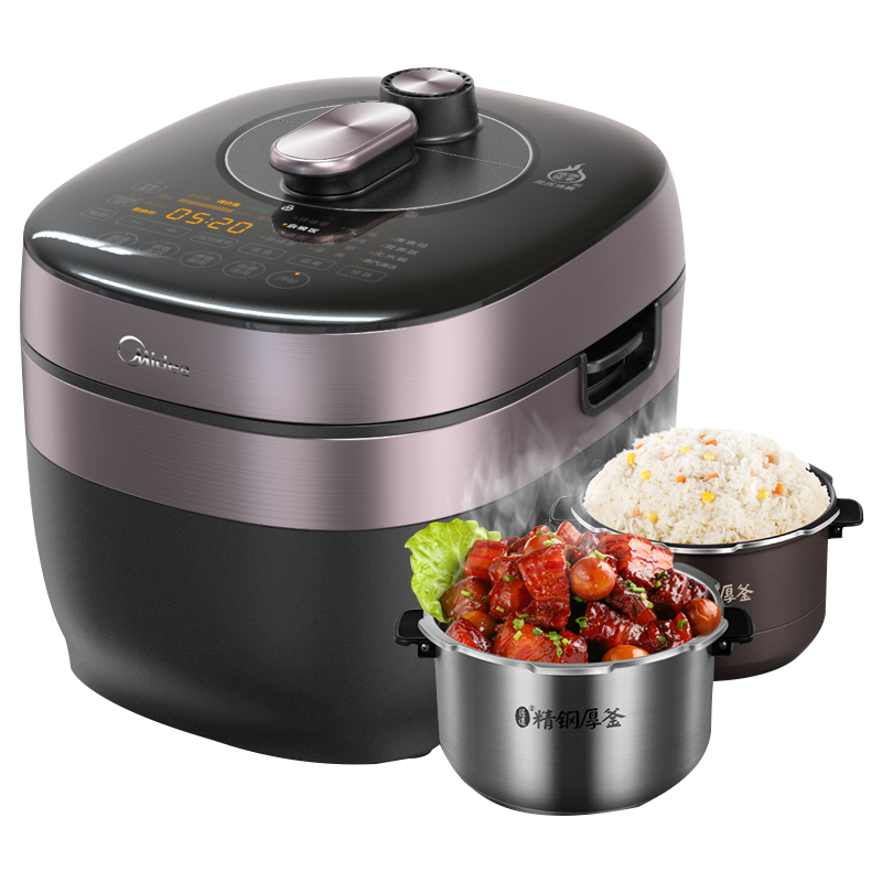 美的(Midea) 电压力锅电压力锅5L家用IH变压沸腾多功能双胆顶置全面屏MY-HT5073PA