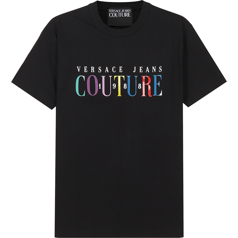 范思哲 VERSACE JEANS COUTURE 男士棉质圆领短袖T恤72GAHT06 CJ00T