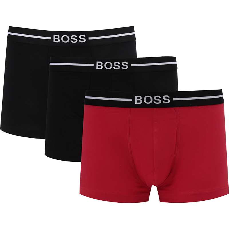 雨果博斯 HUGO BOSS 男士棉质平角内裤三件套装50460261