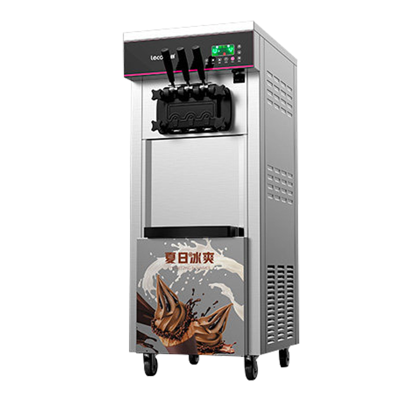 乐创(Lecon)冰淇淋机商用立式全自动甜筒机台式冰激凌机台式雪糕机器 立式预冷款 | 7天免清洗 | 28L/H产量