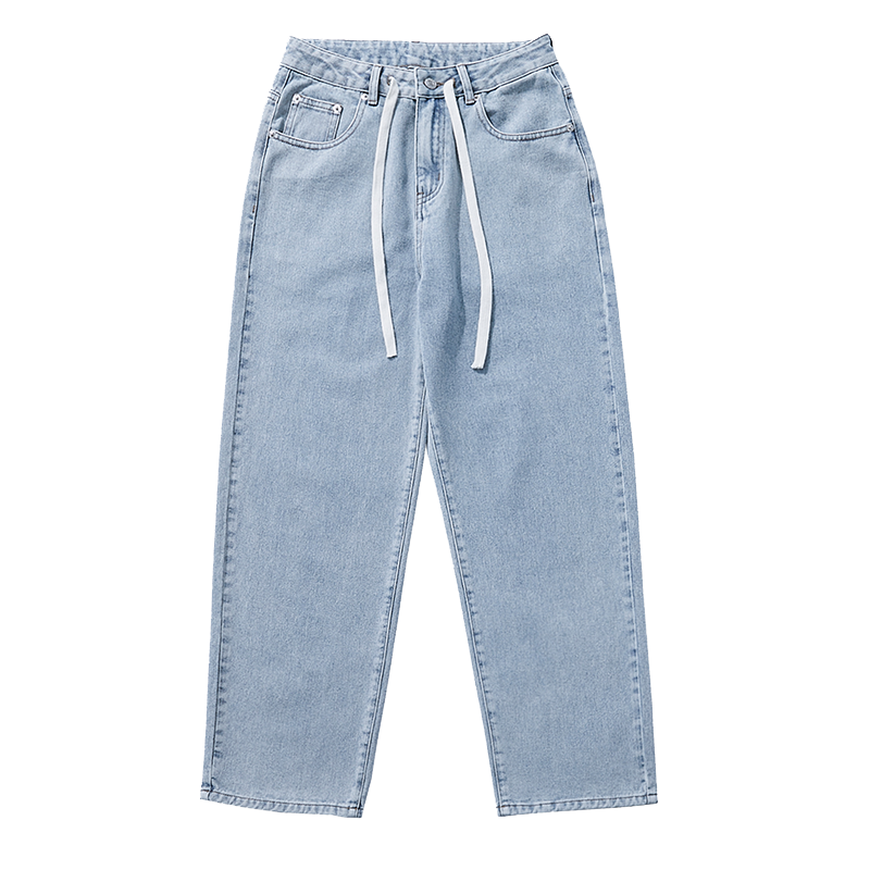 真维斯牛仔裤男破洞宽松直筒阔腿休闲百搭潮牌情侣男女同款裤子