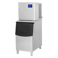 乐创(lecon)大型制冰机商用奶茶店酒吧KTV全自动冰块方冰制作机 日产300KG(224冰格)月牙冰 水冷款