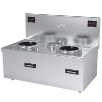 乐创(lecon)商用电磁炉 大锅灶食堂电磁灶大功率灶台 15KW*2 双头单尾