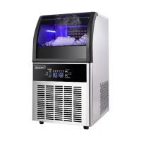 乐创(lecon)大型制冰机商用奶茶店酒吧KTV全自动冰块方冰制作机 XB-125G 自来水款(50冰格)