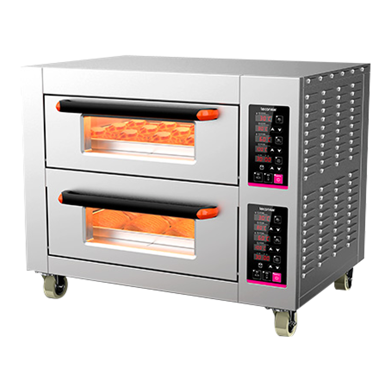 乐创(Lecon)烤箱商用家用电热燃气大容量蛋糕披萨烘烤炉 二层二盘 电热款 | 220V