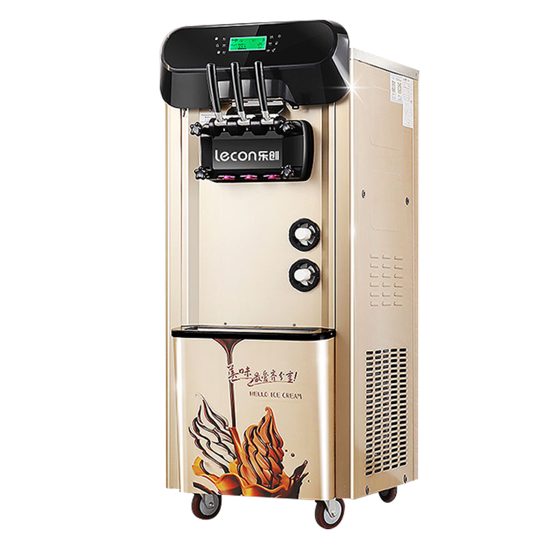 乐创(Lecon)冰淇淋机商用立式全自动甜筒机台式冰激凌机台式雪糕机器 立式标准款 | 可打奶浆 | 26L/H产量