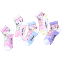 HelloKitty女童袜子夏薄款网眼袜水晶袜女童小女孩学生袜子宝宝公主短袜薄