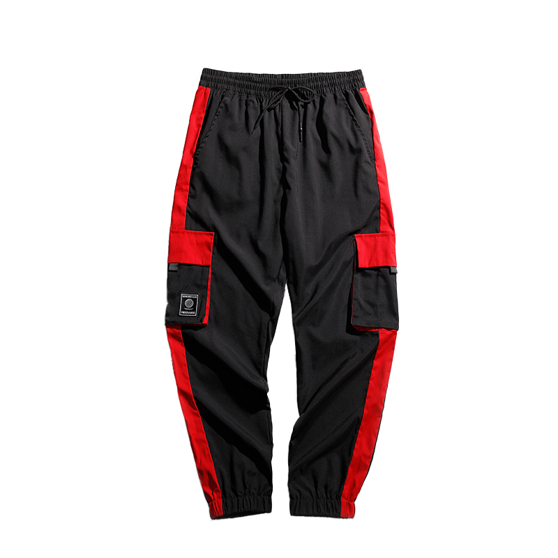 蒙洛里克休闲裤男士2023春季新款男装潮牌痞帅宽松束脚长裤工装裤子86331