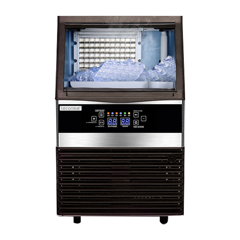 乐创(lecon)大型制冰机商用奶茶店酒吧KTV全自动冰块方冰制作机 XB-200G 自来水款(70冰格)