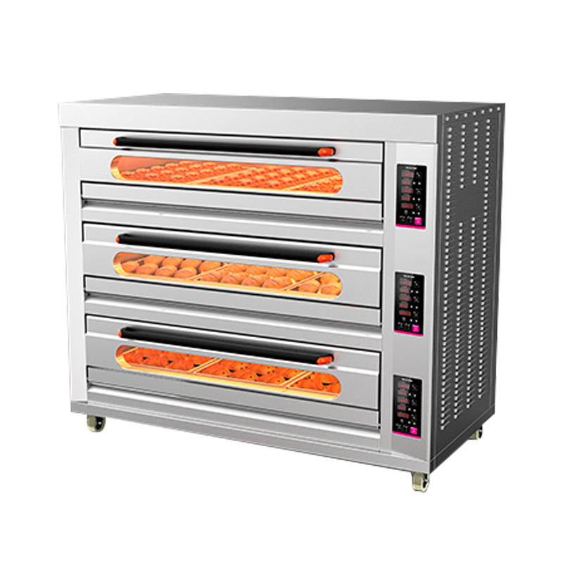 乐创(Lecon)烤箱商用家用电热燃气大容量蛋糕披萨烘烤炉 三层九盘 电热款 | 380V