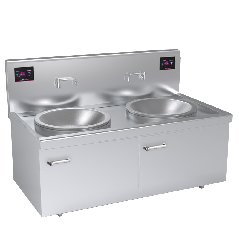 乐创(lecon)商用电磁炉 大锅灶食堂电磁灶大功率灶台 25+25kw|锅径100cm|8档火力