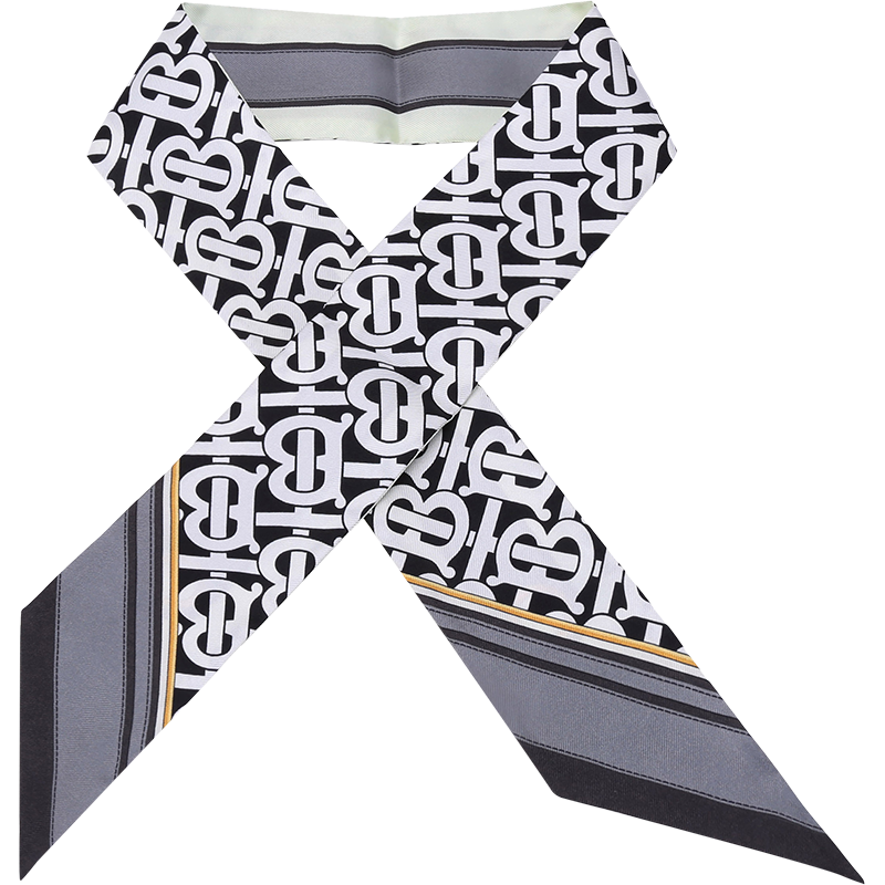 BURBERRY 博柏利 女款桑蚕丝装饰带小领巾窄版丝巾 80426291