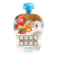方广 黄桃草莓酸奶果泥5袋 103g/袋 一岁以上婴幼儿辅食果泥宝宝儿童营养健康零食果汁泥水果泥吸吸袋无添加