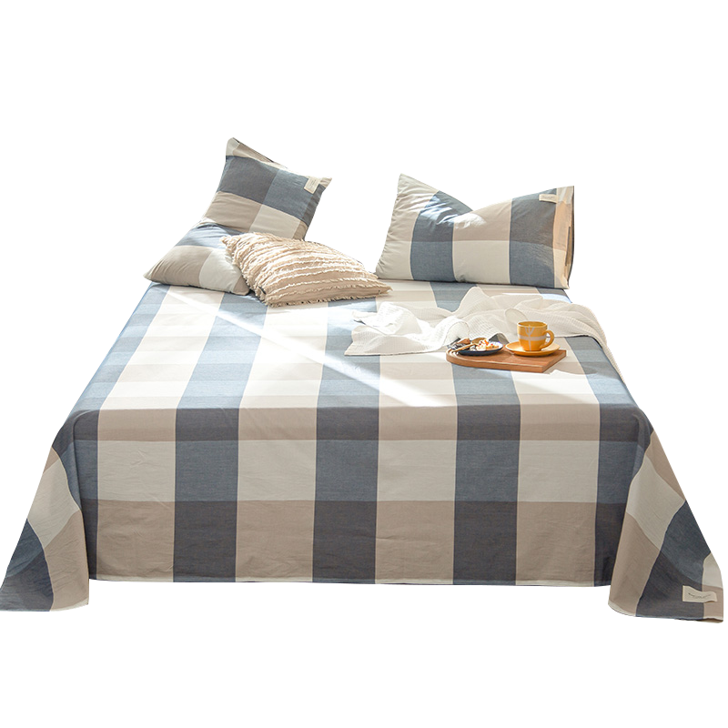 洁丽雅床单单件纯棉夏季老粗布榻榻米100%全棉宿舍被单枕套三件套