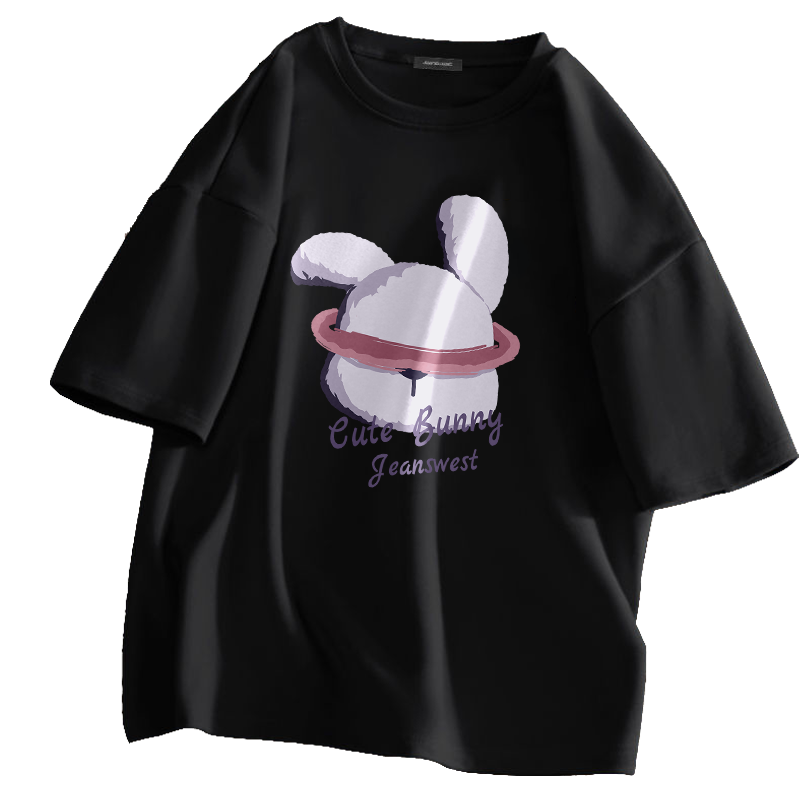 真维斯t恤女盐系ins风短袖夏季新款纯棉设计感小众宽松半袖体恤衫