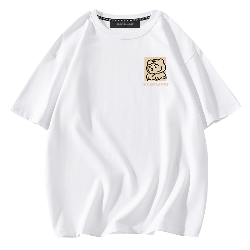 真维斯白色短袖t恤女宽松上衣高级感情侣装夏装洋气上档次半袖潮