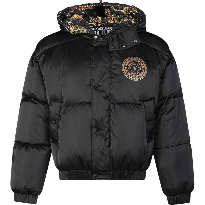 范思哲 VERSACE JEANS COUTURE 男士聚酯纤维短款鸭绒连帽羽绒服 71GAU400 25186