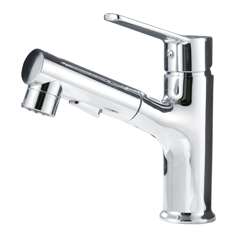 藤谷/TUNGO 卫生间抽拉式冷热面盆水龙头双孔防溅头全铜主体台盆洗手池洗脸盆水龙头