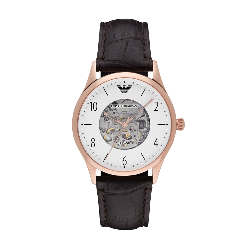 Armani阿玛尼手表男 商务休闲时尚自动镂空机械表皮带男表 AR1920