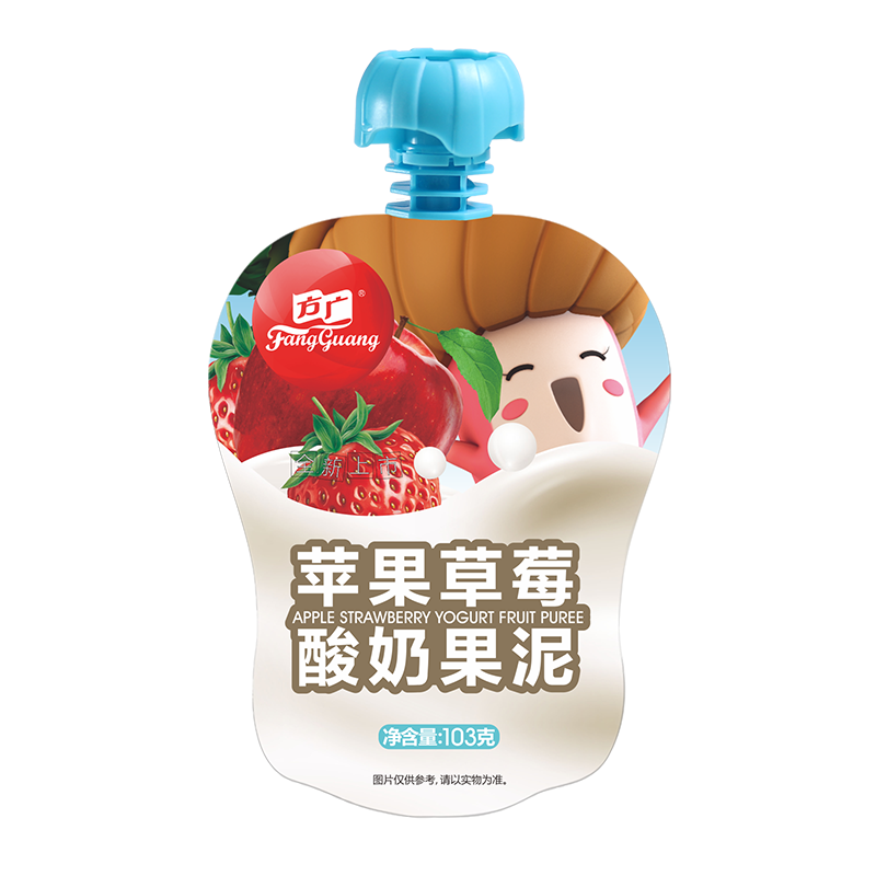 方广 苹果草莓酸奶果泥5袋 103g/袋 一岁以上婴幼儿辅食果泥宝宝儿童营养健康零食果汁泥水果泥吸吸袋无添加