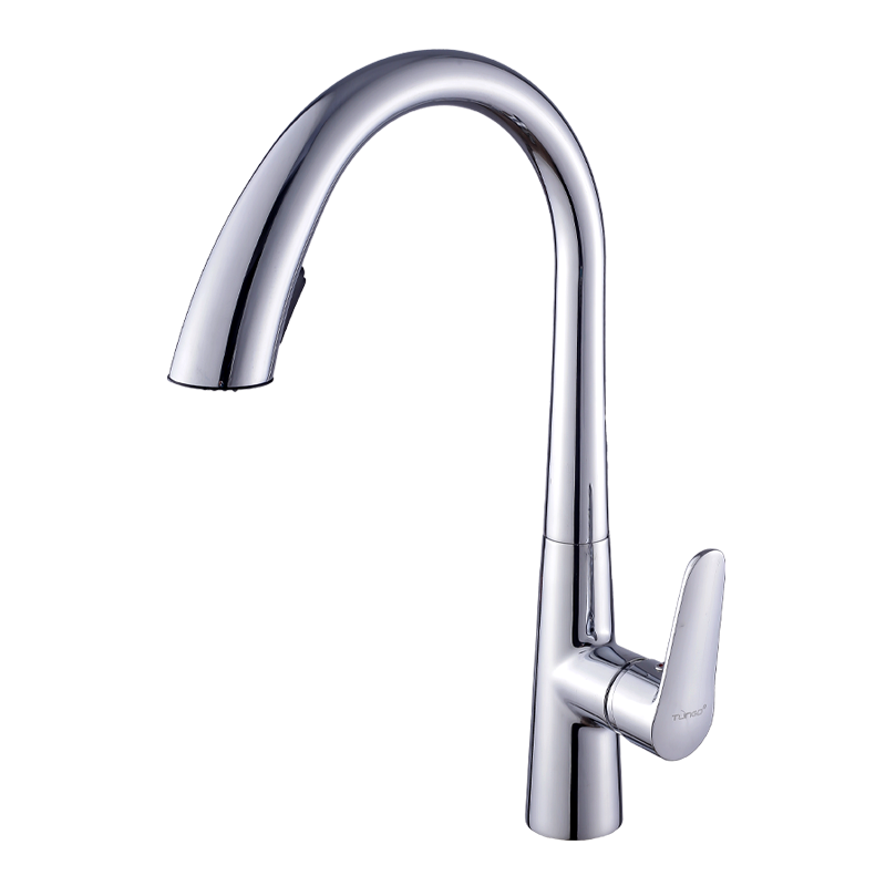 藤谷/TUNGO 厨房抽拉式水龙头冷热 304不锈钢洗菜盆水龙头防溅 精铜主体可旋转伸缩水槽卫浴龙头