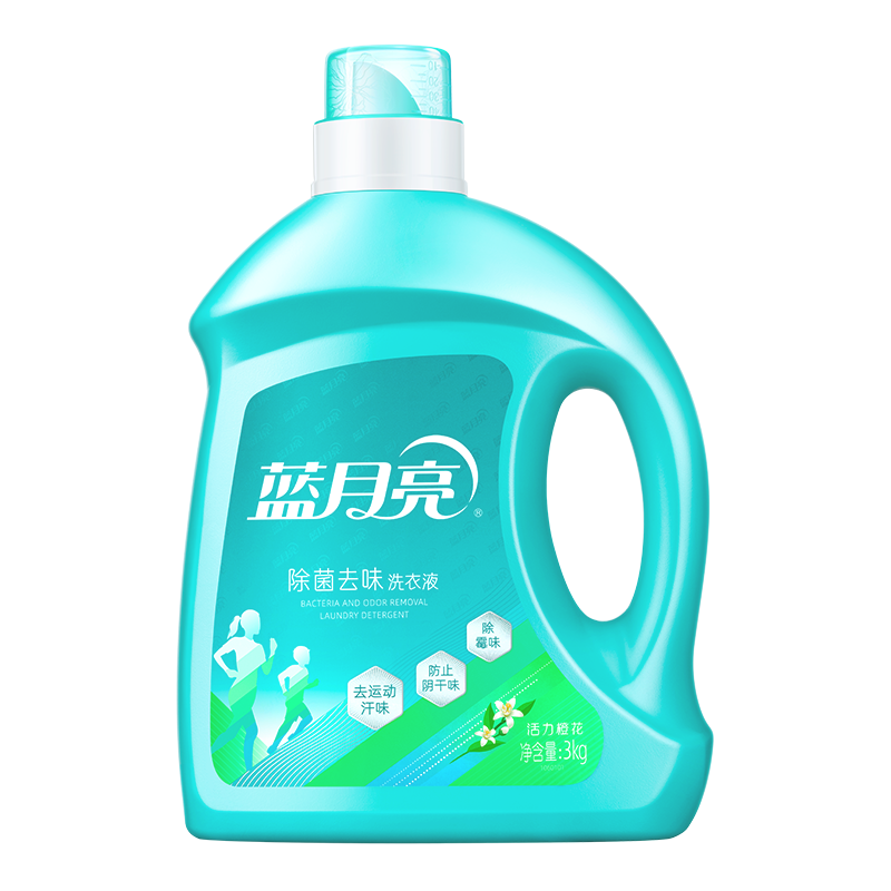 蓝月亮 除菌去味洗衣液3kg瓶 活力橙花香 高效除菌 根源去味 长效抑味 除菌99.9% 深层洁净 温和易漂洗无残留