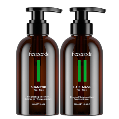 菲诗蔻(FicceCode)茶树控油洗发水洗护套装洗发水300ml*2+发膜300ml(清爽控油/去屑止痒/氨基酸滋养/