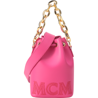 MCM 奢侈品 女士皮革Aren链条手提单肩斜挎包抽绳包水桶包MWDCSSX02
