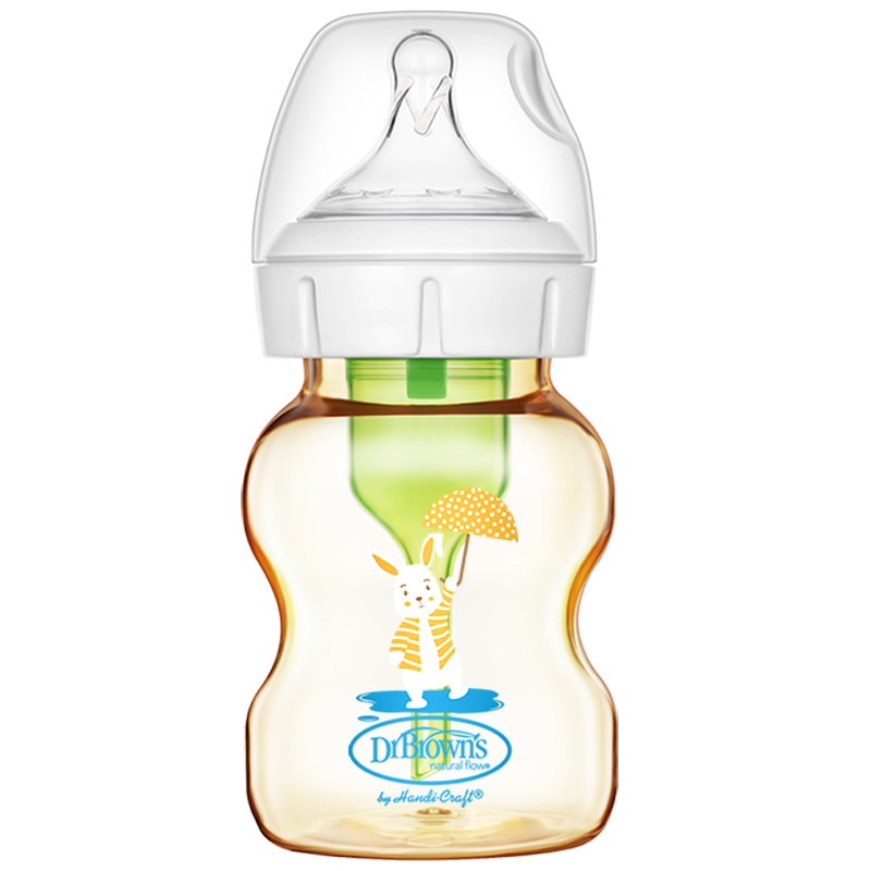 布朗博士 新生儿防胀气宽口PPSU奶瓶150ml 配0-3月奶嘴