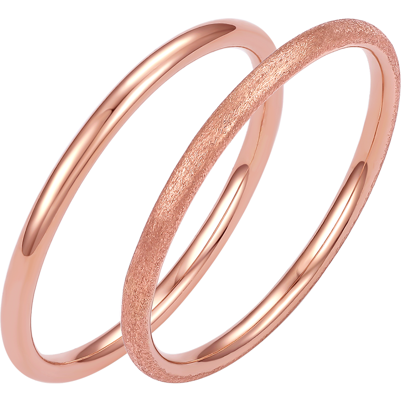 周大生18K金戒指女彩金玫瑰金戒Au750光面指环尾戒简约砂面小素圈