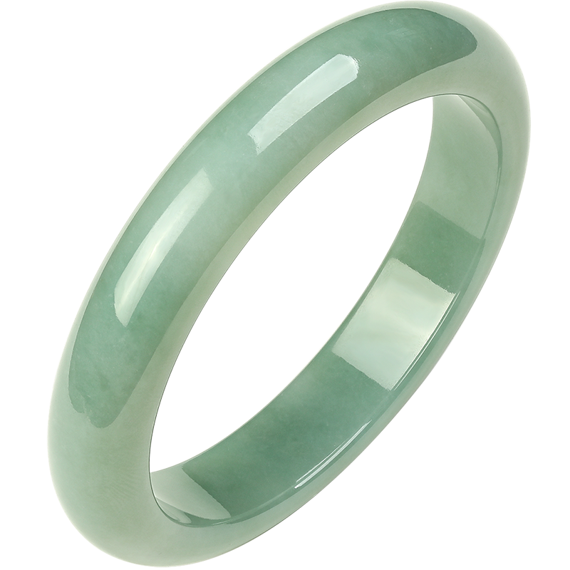 周大生天然翡翠手镯芙蓉种瓜青灰底平安镯玉镯女款送礼佳品