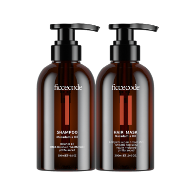 菲诗蔻(FicceCode)坚果油氨基酸洗发水洗护套装(洗发水300ml*2+发膜300ml改善毛躁/修护滋养)