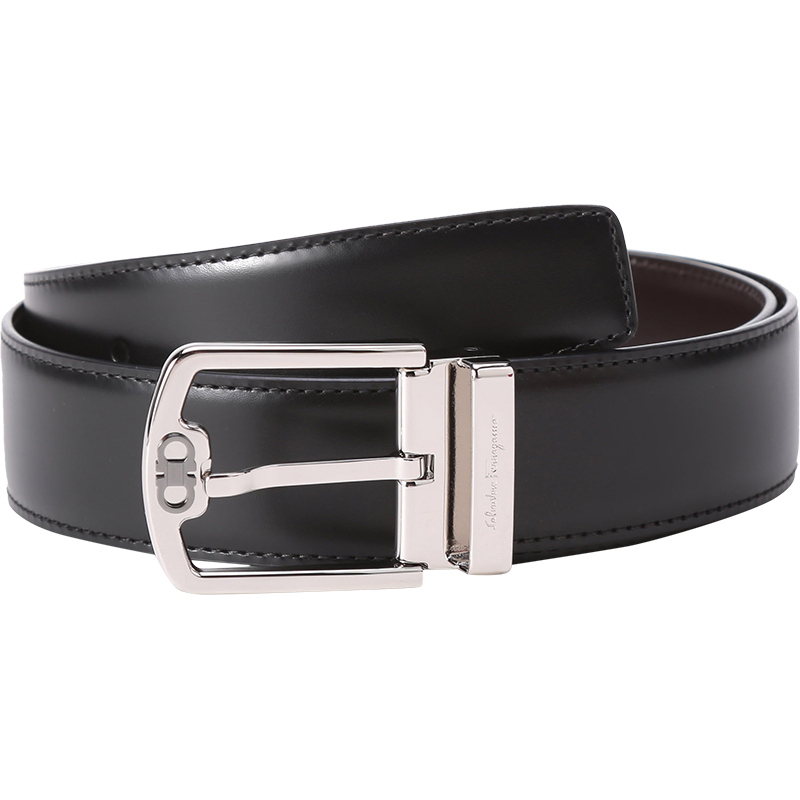 菲拉格慕 Salvatore Ferragamo 男士 牛皮革可裁剪针扣式双面皮带腰带670020