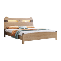 梵宜 现代简约实木白蜡木儿童男女孩单双人青少年卡通高箱储物卧室收纳家具床