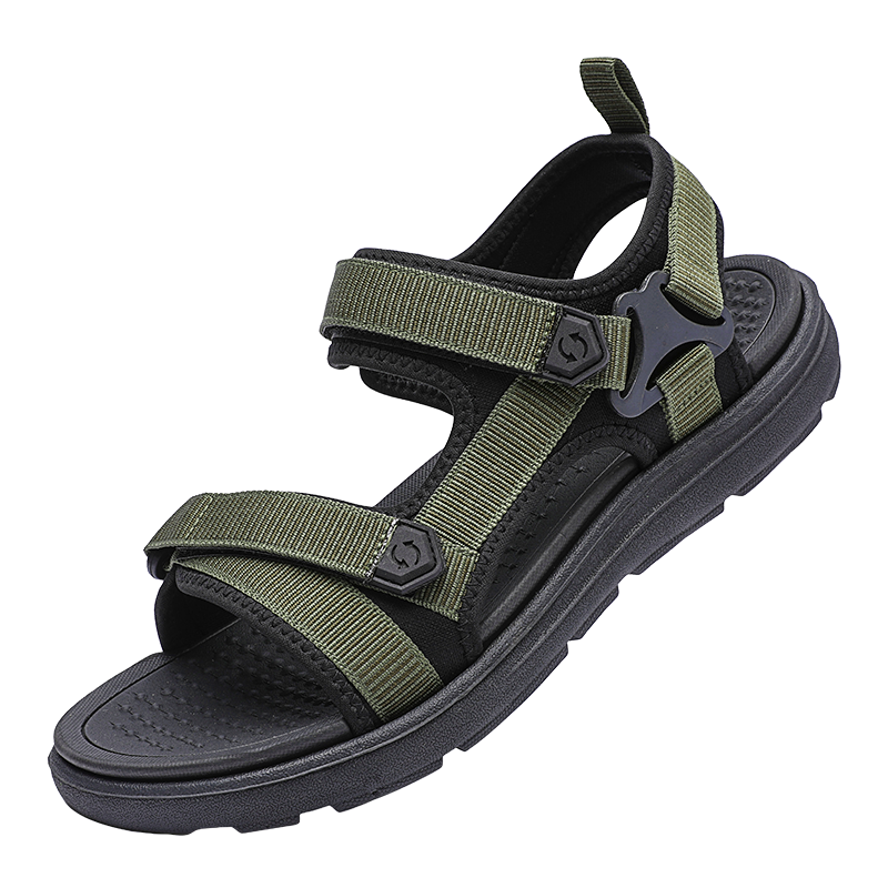 [线下专柜同款]卡帝乐鳄鱼(CARTELO) 夏季新款透气凉鞋男休闲凉拖鞋男士沙滩鞋男